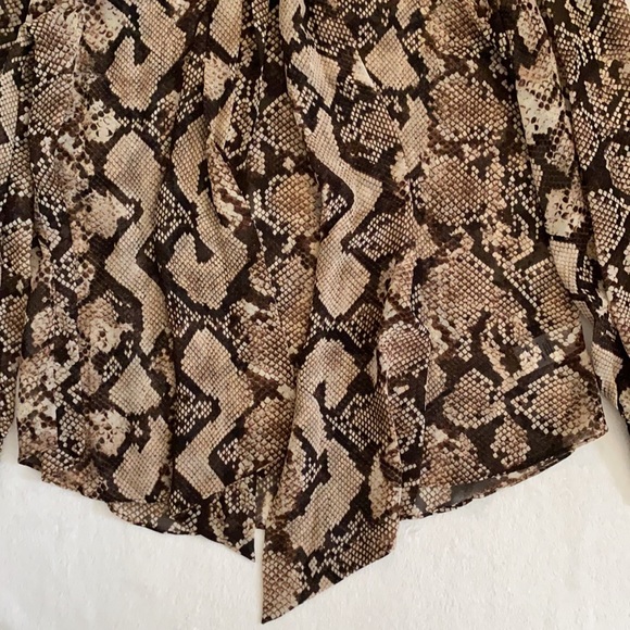 Altuzarra x Target | Snakeskin Pattern Sheer Front Bow Long Sleeve Blouse (L) - Picture 6 of 16